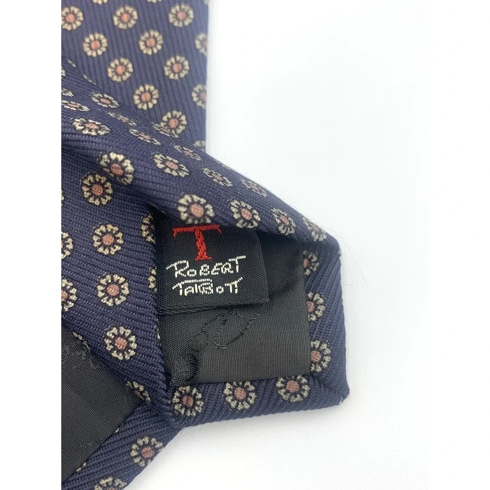 Robert Talbott Best‎ of Class Men's 100% Silk Necktie Navy Blue Geometric 57.5